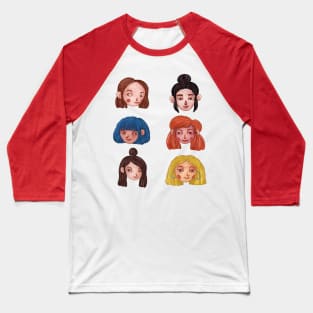 cute girl faces Baseball T-Shirt